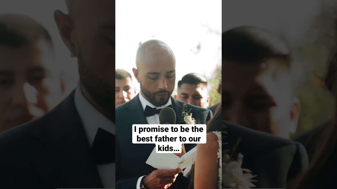 Groom gives the BEST vow during wedding ceremony #shorts