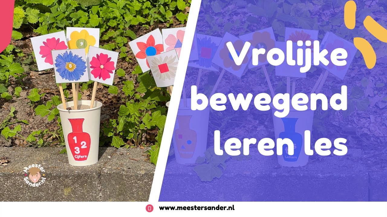 Buitenles - een vaas vol bloemen - thema lente - bewegend leren met meester Sander
