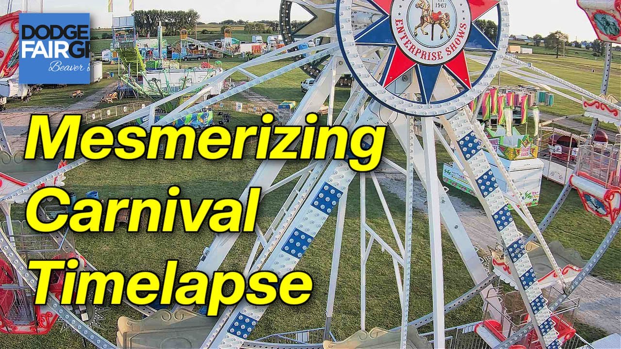 Mesmerizing Carnival Rides Setup Timelapse