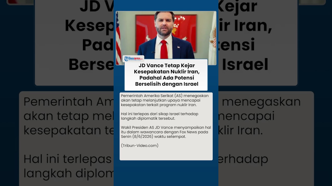 Polemik Baru AS-Israel! JD Vance Kejar Deal Nuklir Iran Meski Berisiko Memicu Gesekan