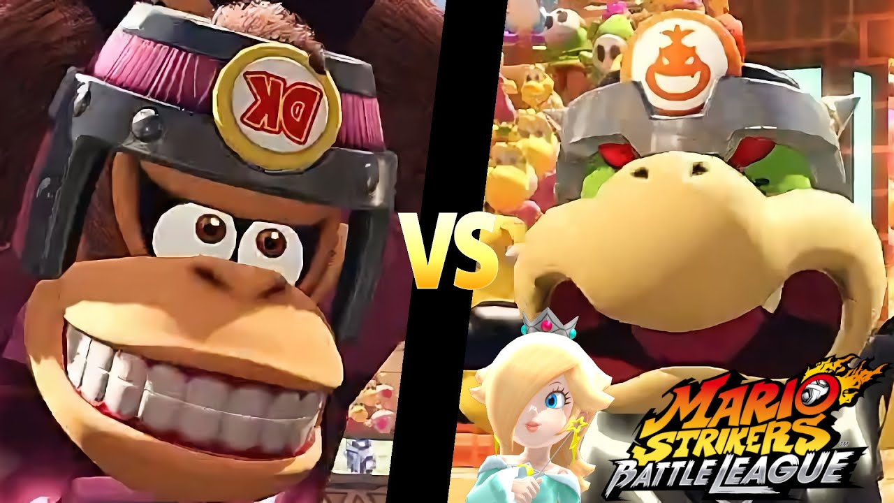 Mario Strikers Battle League Team Donkey Kong vs Team Bowser Jr at Desert Ruin