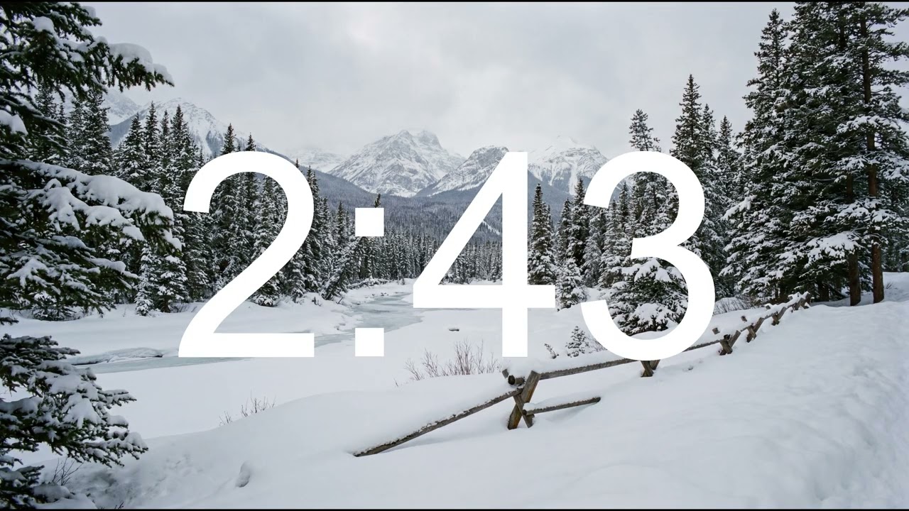 10 Minute Countdown Timer ❄️ Winter Snow Background | Relax, Study, Work, Read