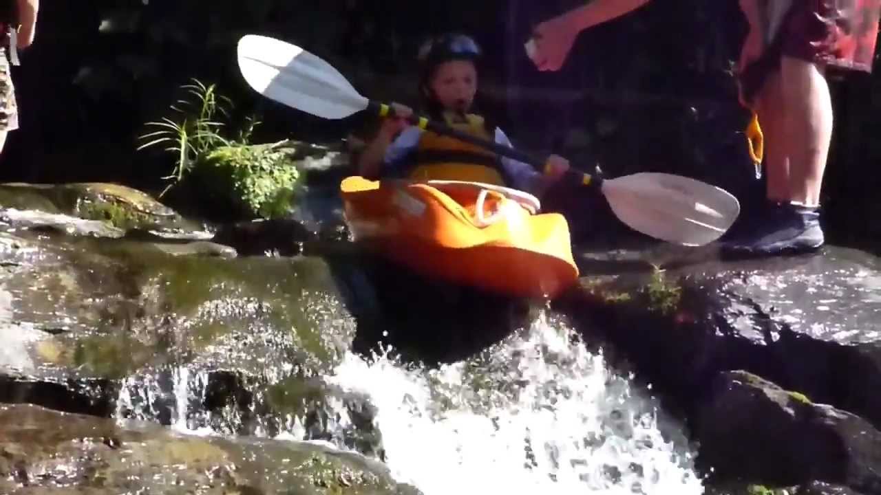 Badass Kayaking Kids Run Their First Waterfall!