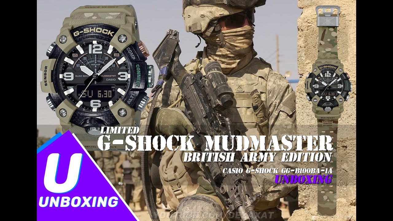 Unboxing ceas G-Shock MudMaster Limited British Army Edition GG-B100BA-1A