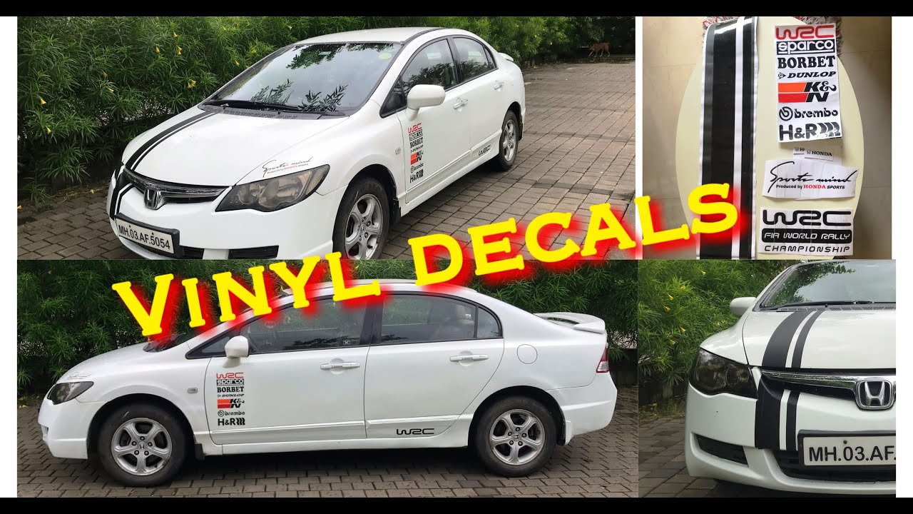 How to apply car vinyl decals - Ep 5 of Honda Civic DIY modification series by Preet Singh