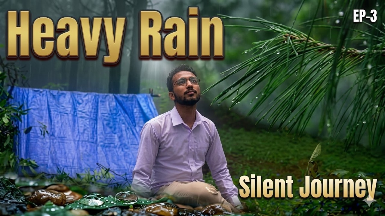 Heavy Rain Silent Walk | Peaceful Monsoon Nature Sound Journey in Nepal | Sangam