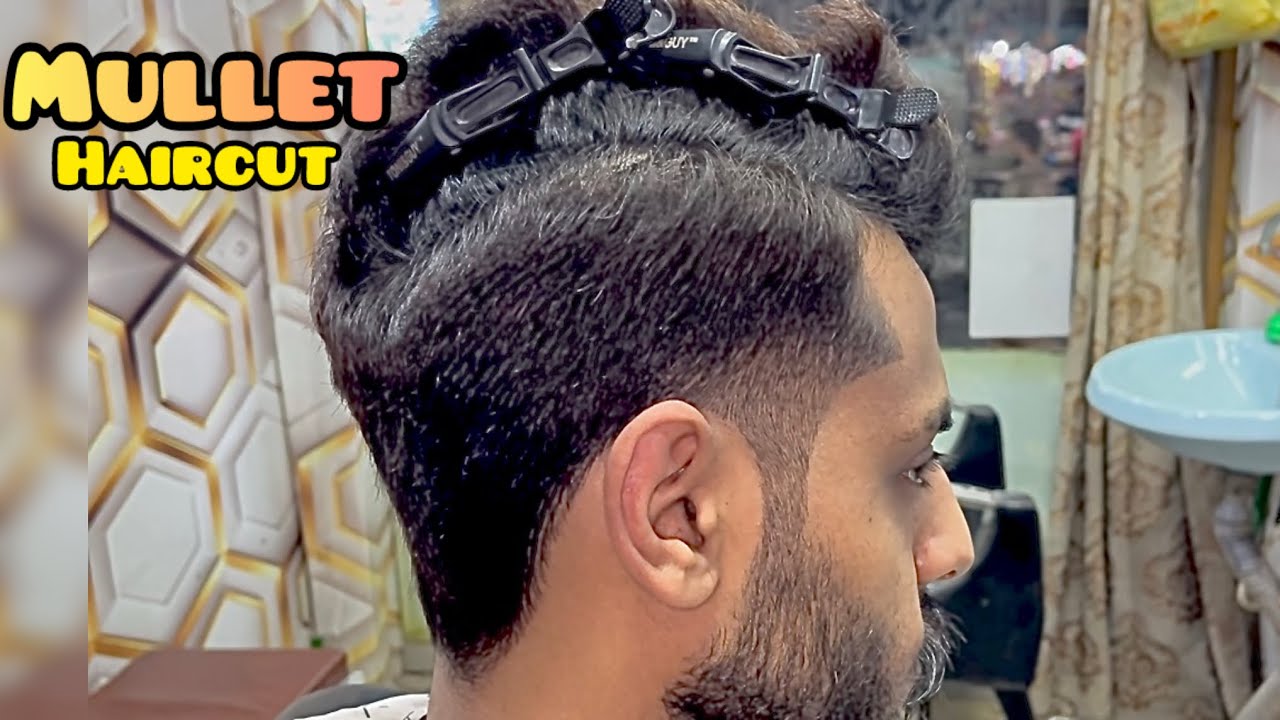 ASMR haircut | modern mullet haircut for men straight hair | buzz cut | mullet haircut 