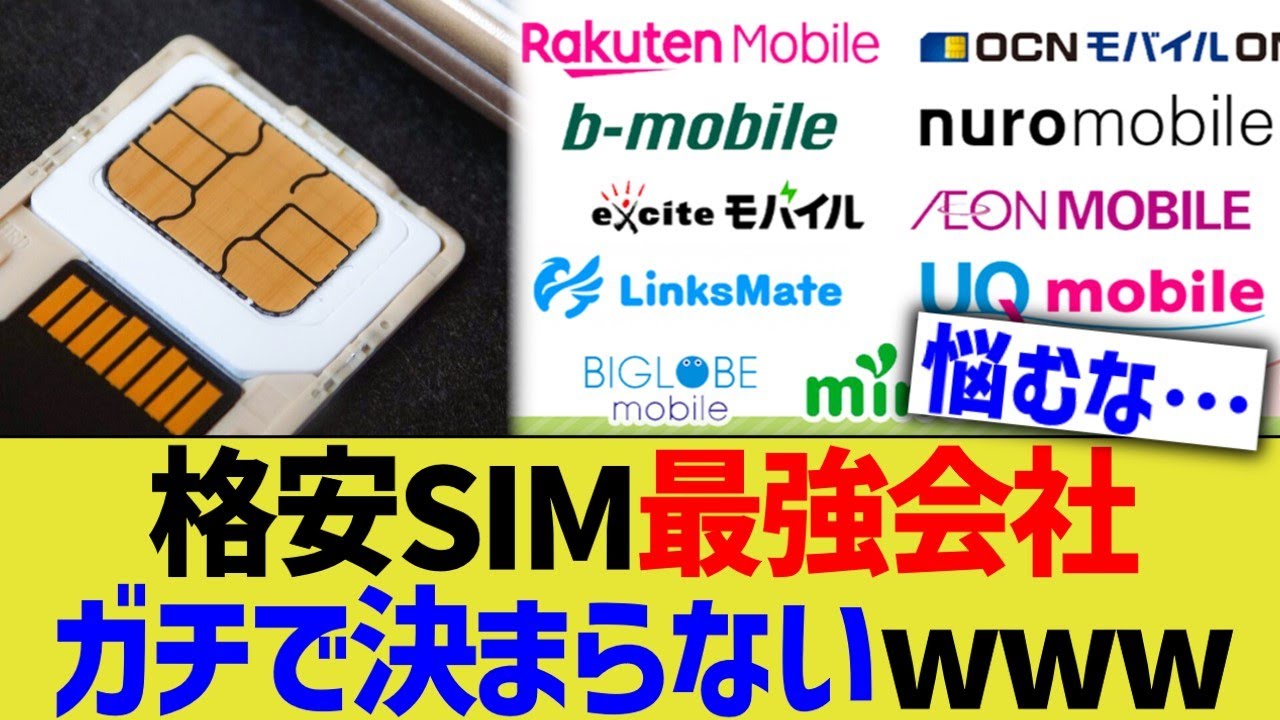 格安SIM最強会社、ガチで決まらないwww