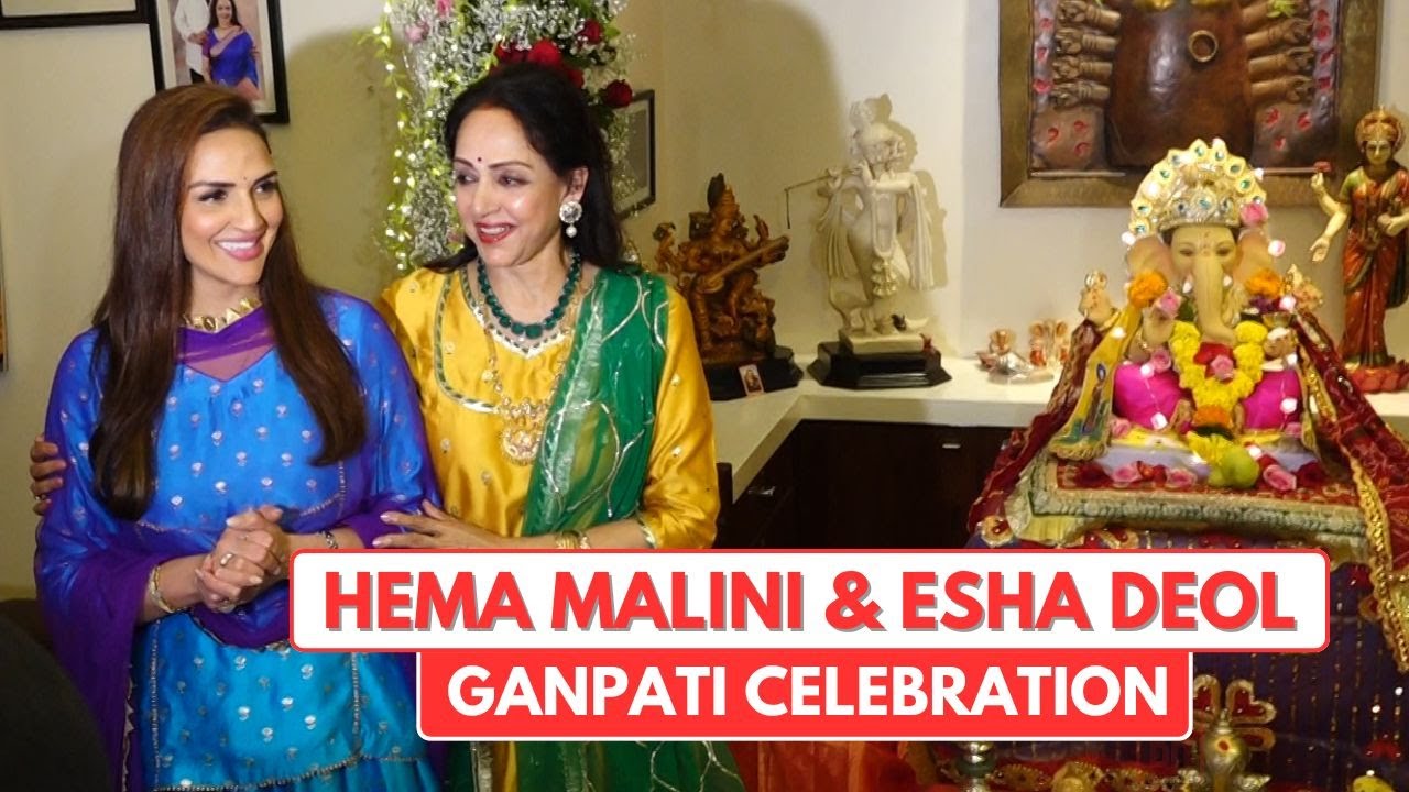 Hema Malini & Esha Deol Celebrates Ganesh Chaturthi At Thier House & Seeks Blessings Of Lord Ganesha