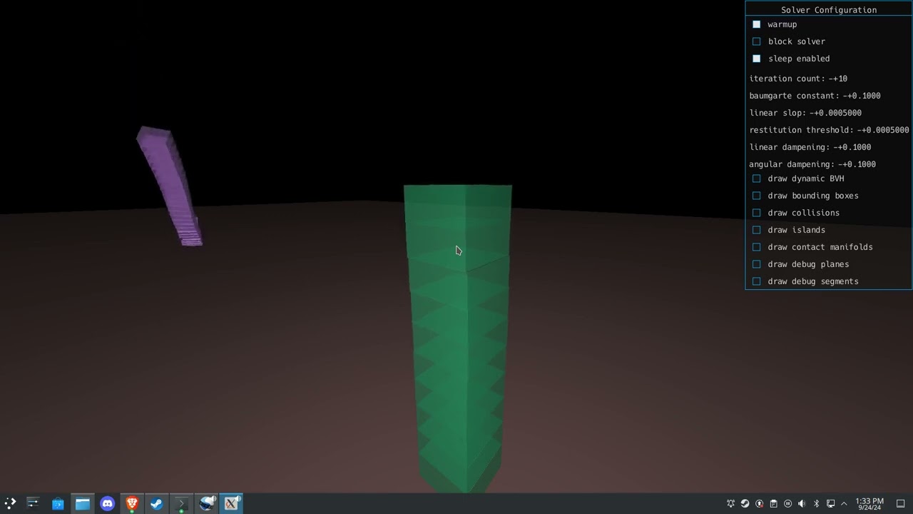 Basic rigid body physics simulation