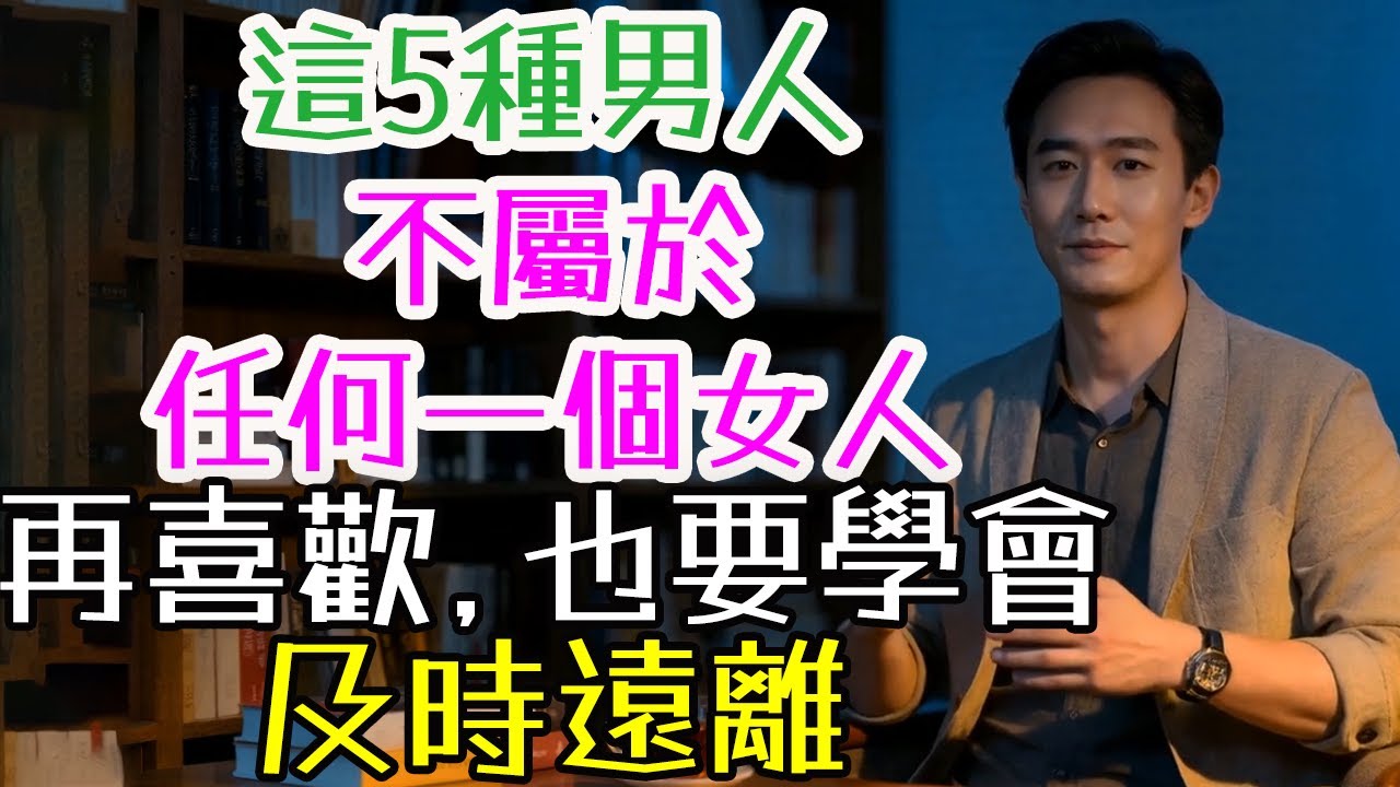 這5種男人，不屬於任何一個女人，再喜歡，也要學會及時遠離#真心愛妳的男人 #合適的時刻 #親密關係 #安全 #信任 #尊重 #安全感 #未來 #責任 #及時遠離 #戀愛技巧 #幸福婚姻 #愛情心理 #