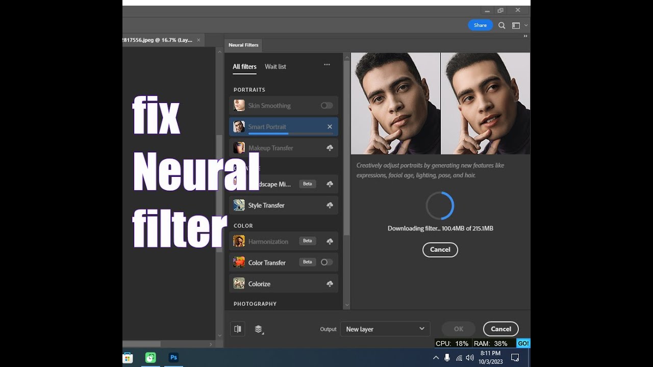 How to Fix Neural Filter Not Downloading in Photoshop 2023 and 2024