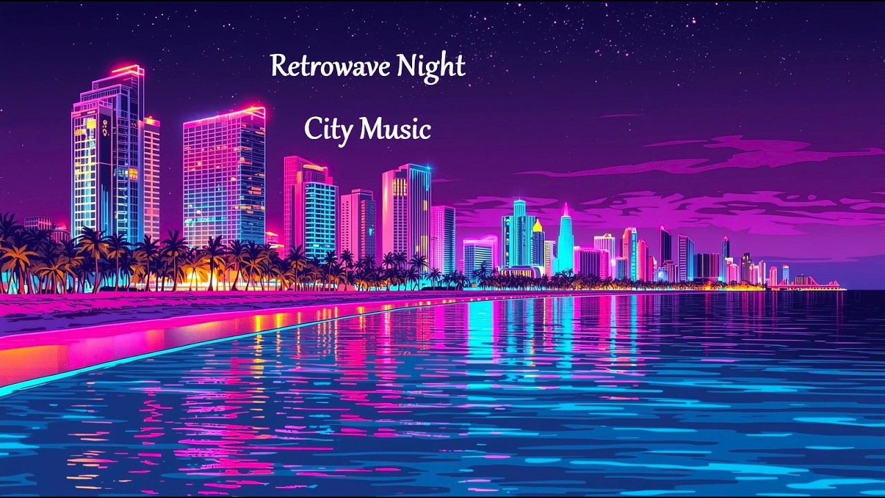 Miami Neon Skyline | Retrowave Night City Music