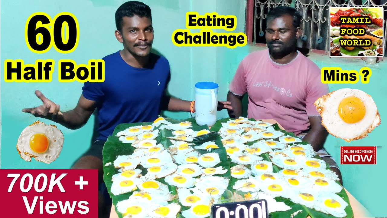 60 HALF BOIL EGGS 5 நிமிடத்தில் EATING CHALLENGE | Tamil food world | Master vs master | Tamil |