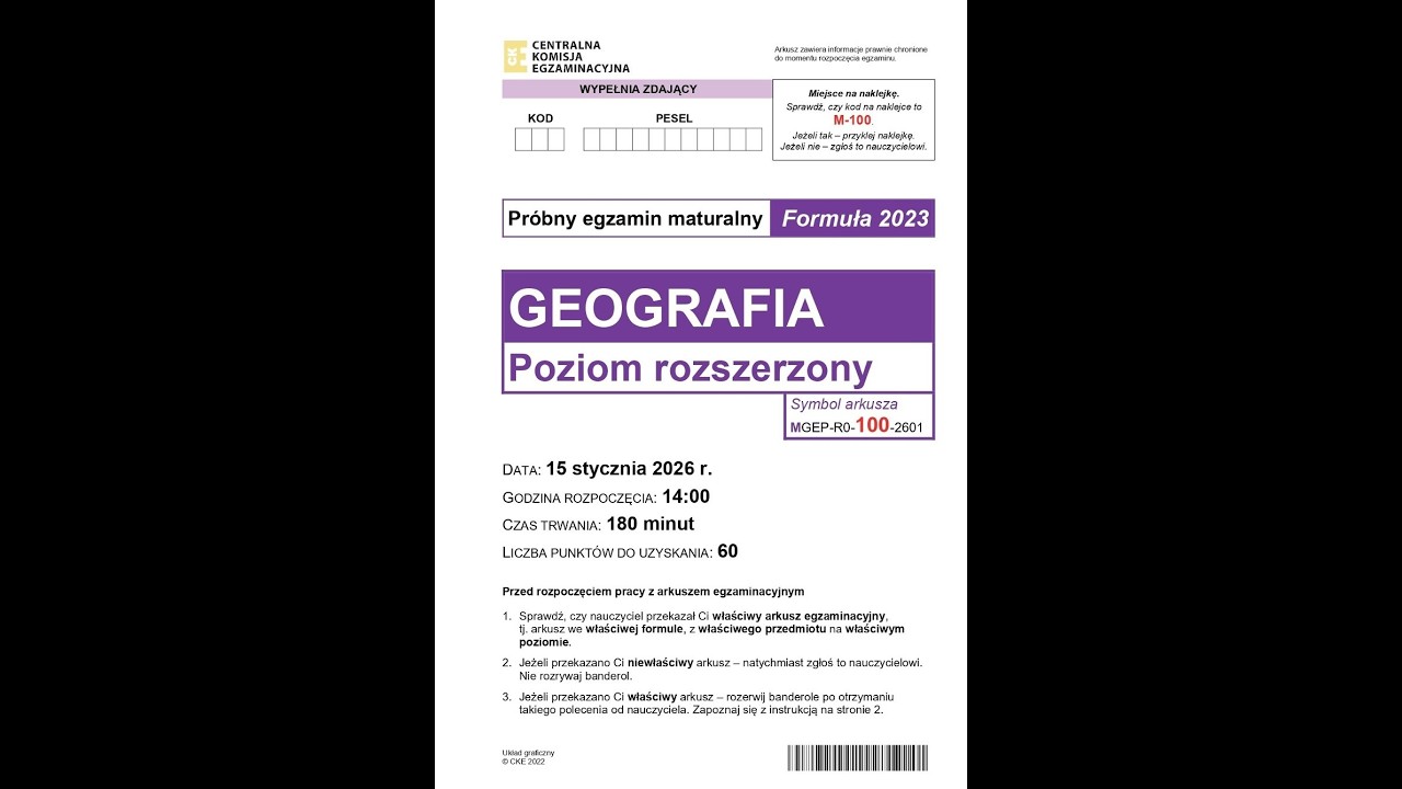 Matura Próbna 2026 - zadania z mapą topograficzną (od 1 do 8)