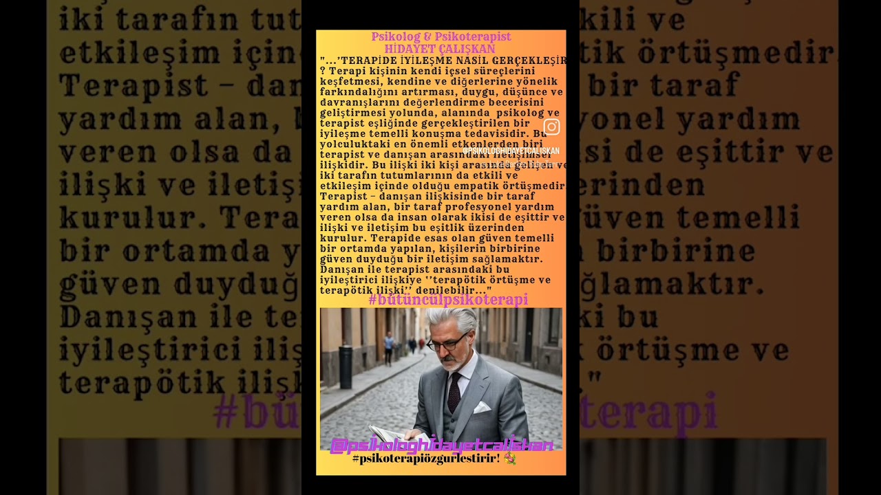 PSİKOTERAPİDE İYİLEŞME SURECİ !? #onlinepsikolog #onlinepsikoterapi #hidayetcaliskan #b&uuml;t&uuml;nc&uuml;lpsikot