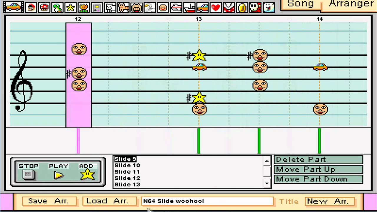 Mario Paint Composer - Super Mario 64: Princess's Secret Slide (on Piano)