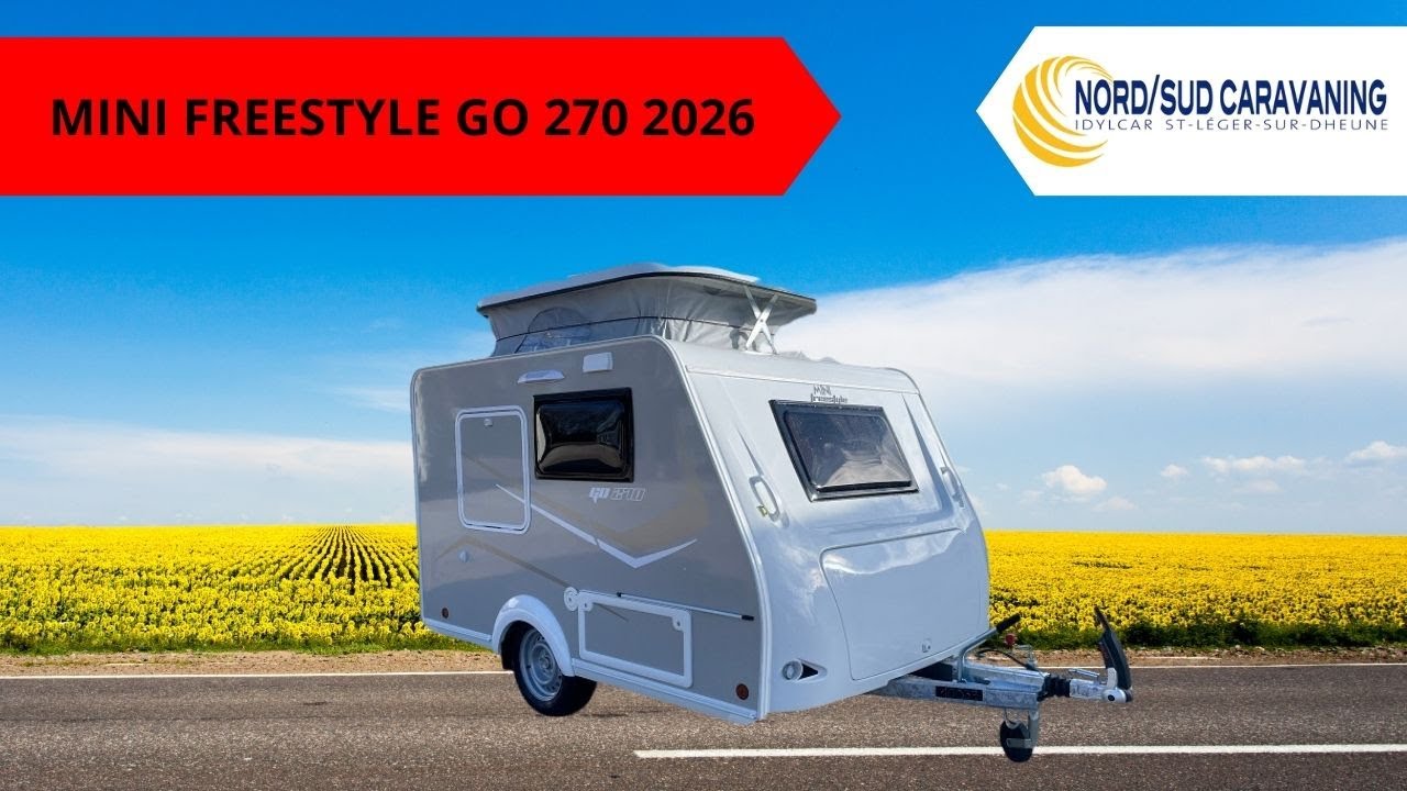 CARAVANE SURBAISS&Eacute;E AVEC CUISINE EXT&Eacute;RIEURE MINI FREESTYLE GO 270 2026 NORD SUD CARAVANING