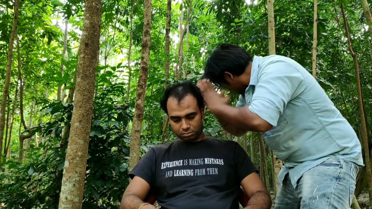 Jungle Head and body massage with Neck cracking asmr