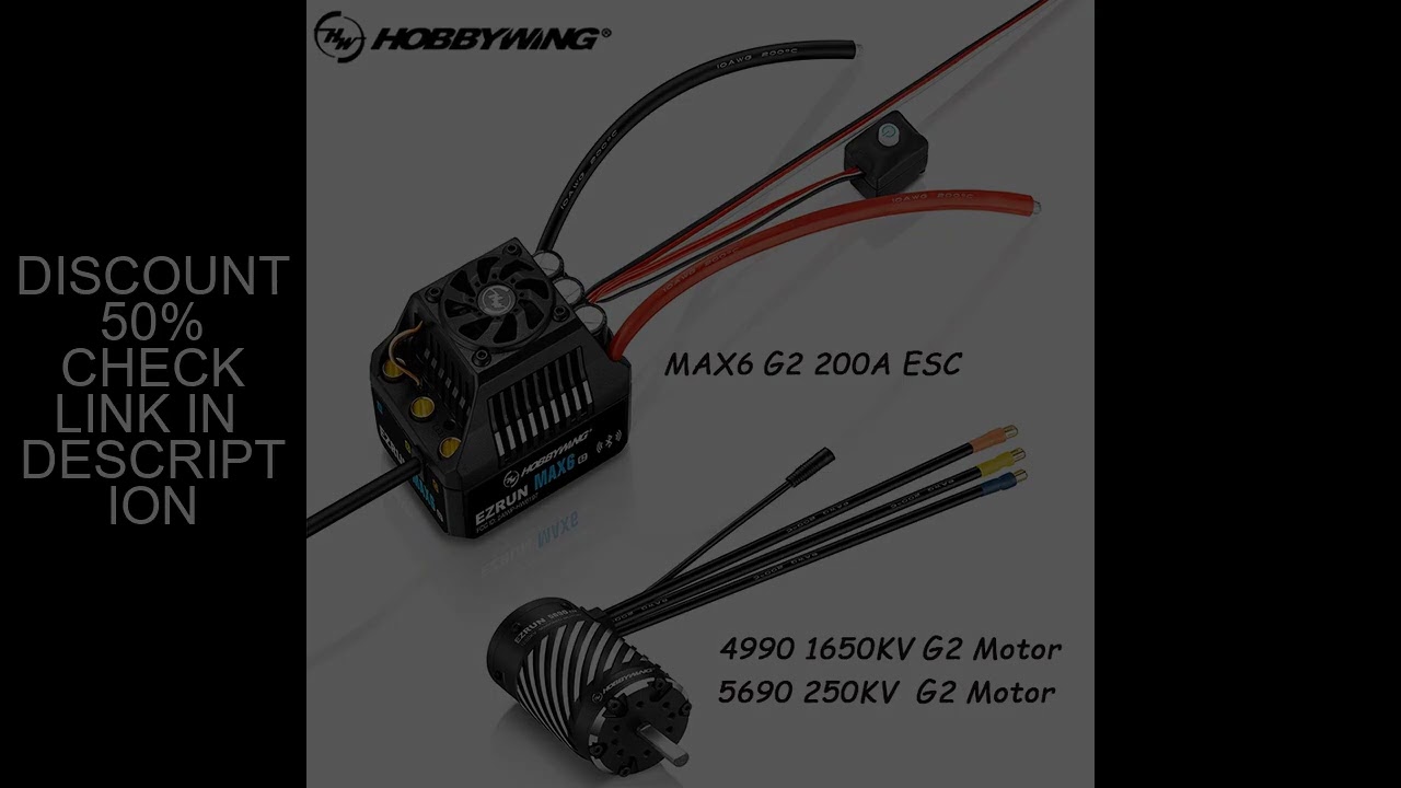 HOBBYWING EZRUN MAX6 G2 ESC Waterproof Brushless 3-8S Lipo 4990SD 1650KV /5690SD-1250KV G2 Motor Com