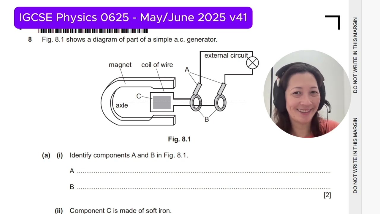 Обсуждение PYQ: май/июнь 2025 г., версия 41, вопрос 8 (электромагнетизм) — физика IGCSE — Physics...