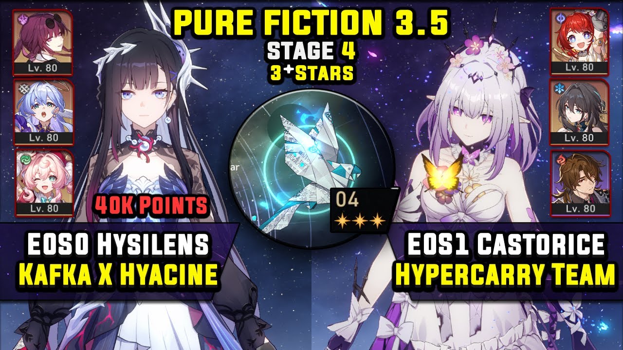 E0 Hysilens Carry W/ Kafka & E0 Castorice Carry (3 Stars) Pure Fiction 4 Honkai Star Rail 3.5