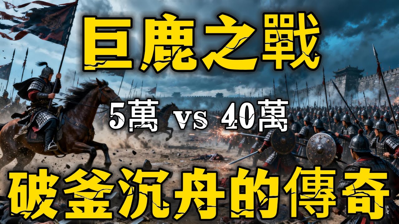 5萬 vs 40萬！項羽「破釜沉舟」一戰封神！｜巨鹿之戰如何摧毀大秦帝國最後王牌？#巨鹿之戰&nbsp;#項羽&nbsp;#破釜沉舟&nbsp;#以少勝多&nbsp;#秦末戰爭&nbsp;#西楚霸王&nbsp;#章邯&nbsp;#王離&nbsp;#中國古代戰爭&nbsp;&nbsp;#軍事奇蹟
