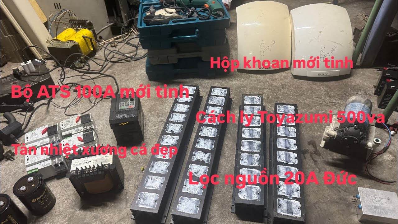 29/1: Bộ ATS 100A mới tinh, Máy khoan mới nguyên hộp, Cách ly Toyozumi Nhật 500va, Lọc nguồn Đức 20A