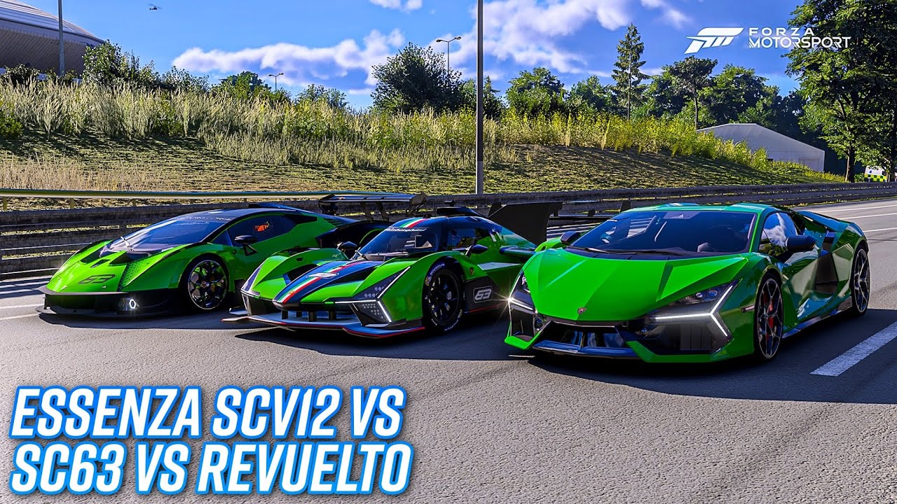 Lamborghini Revuelto vs Lamborghini SC63 vs Lamborghini Essenza SCV12 | Forza Motorsport