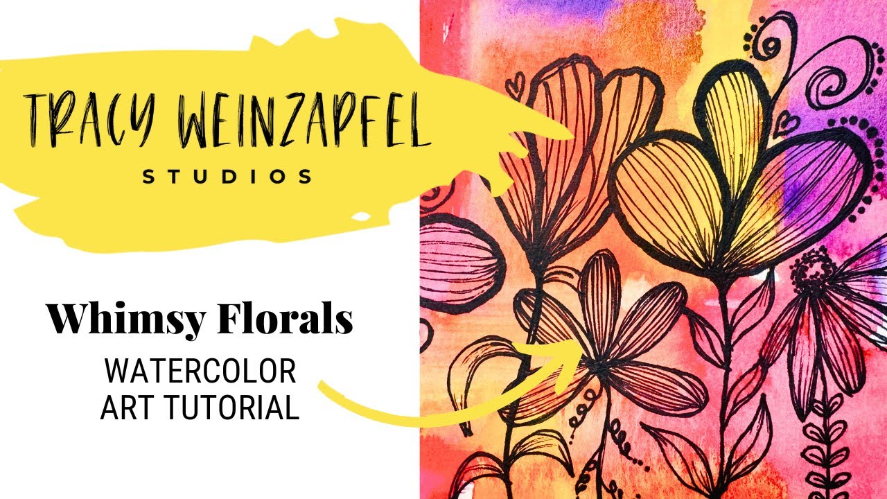 Whimsy Watercolor Florals (Easy Art Journal Page Using Only 5 Supplies)