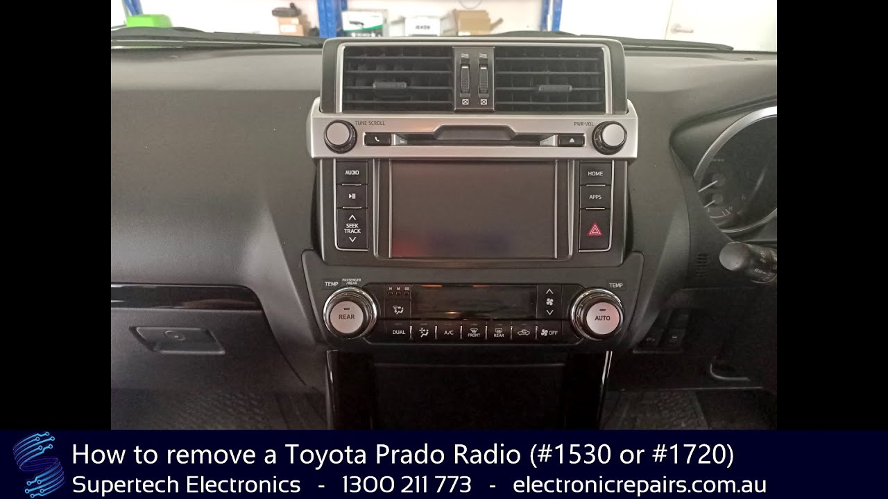Как снять магнитолу Toyota Prado (#1530 или #1720)