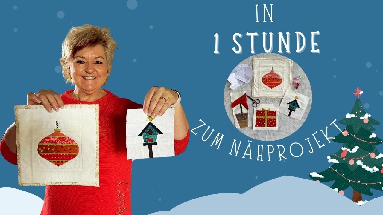 Nähen mit Weihnachtszauber: Foundation-Paper-Piecing Untersetzer. Für Anfänger 🌟 🎄. DIY