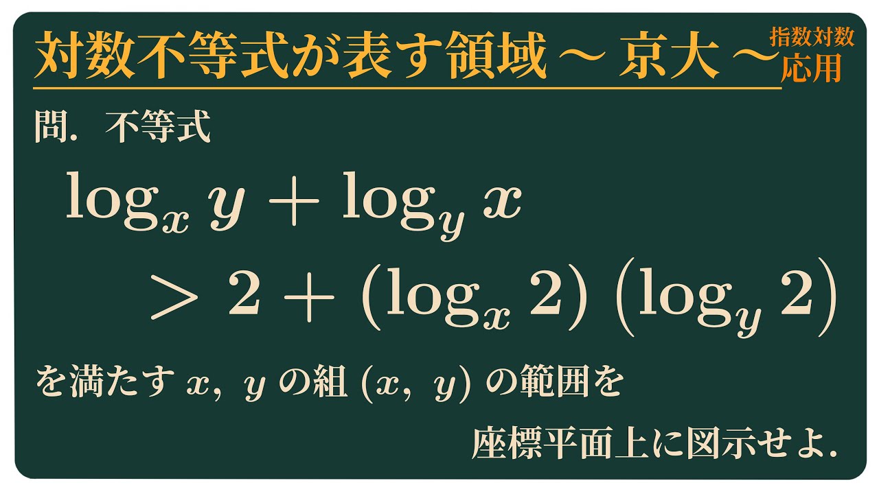 対数不等式が表す領域〜京大〜