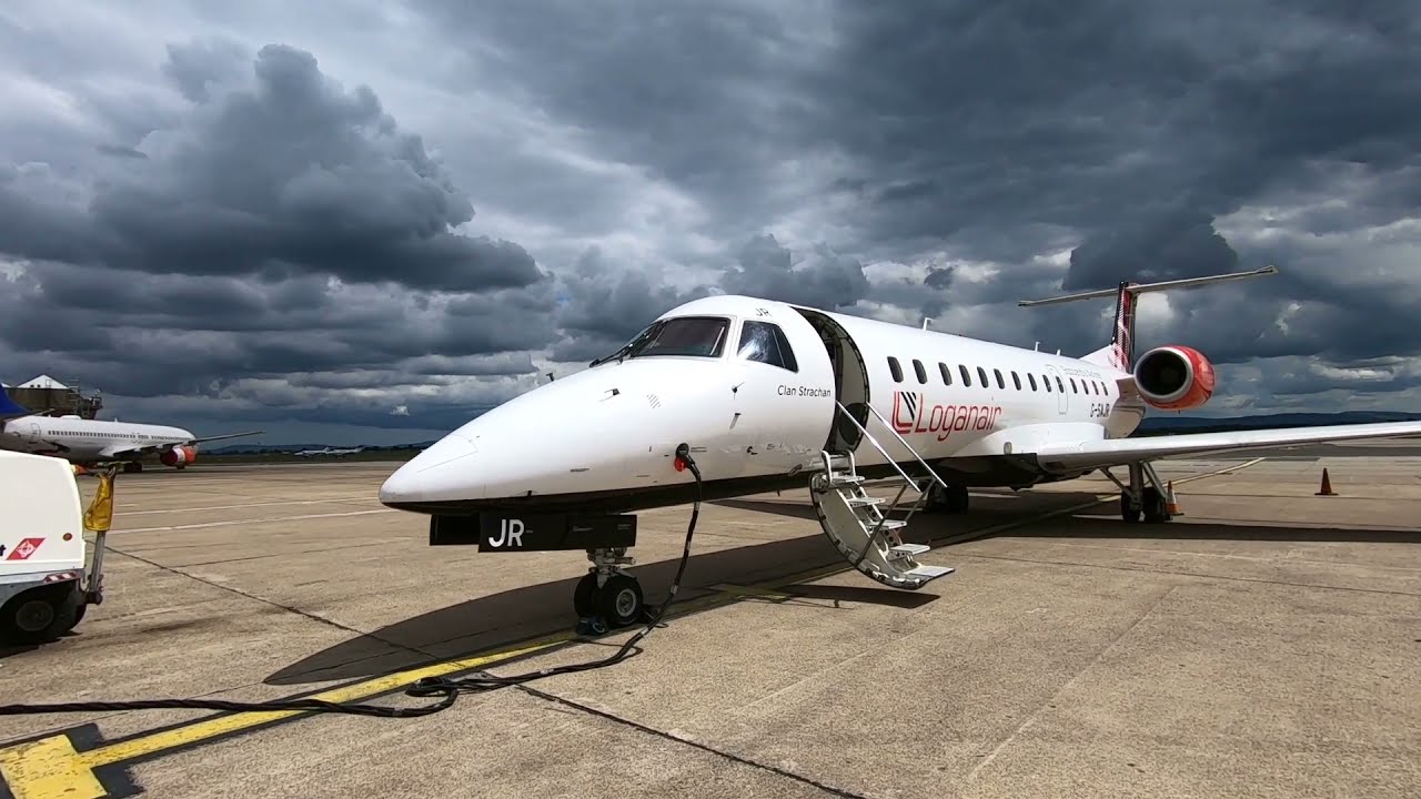 Loganair Embraer ERJ-135 (G-SAJR) Take Off from Teesside International Airport | U.K.