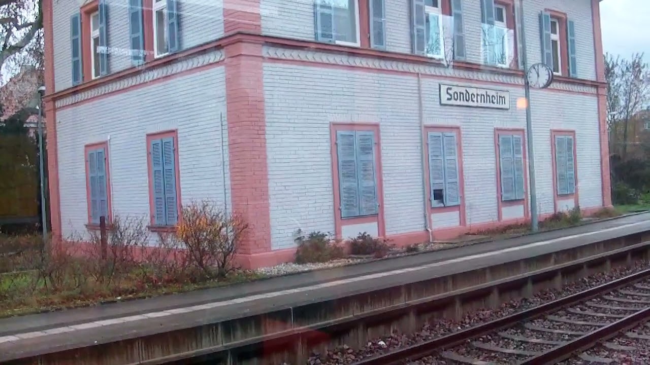 S Bahn Karlsruhe mit S51 von Germersheim Bahnhof Ausfahrt bis Rülzheim Bahnhof Einfahrt von Germersh