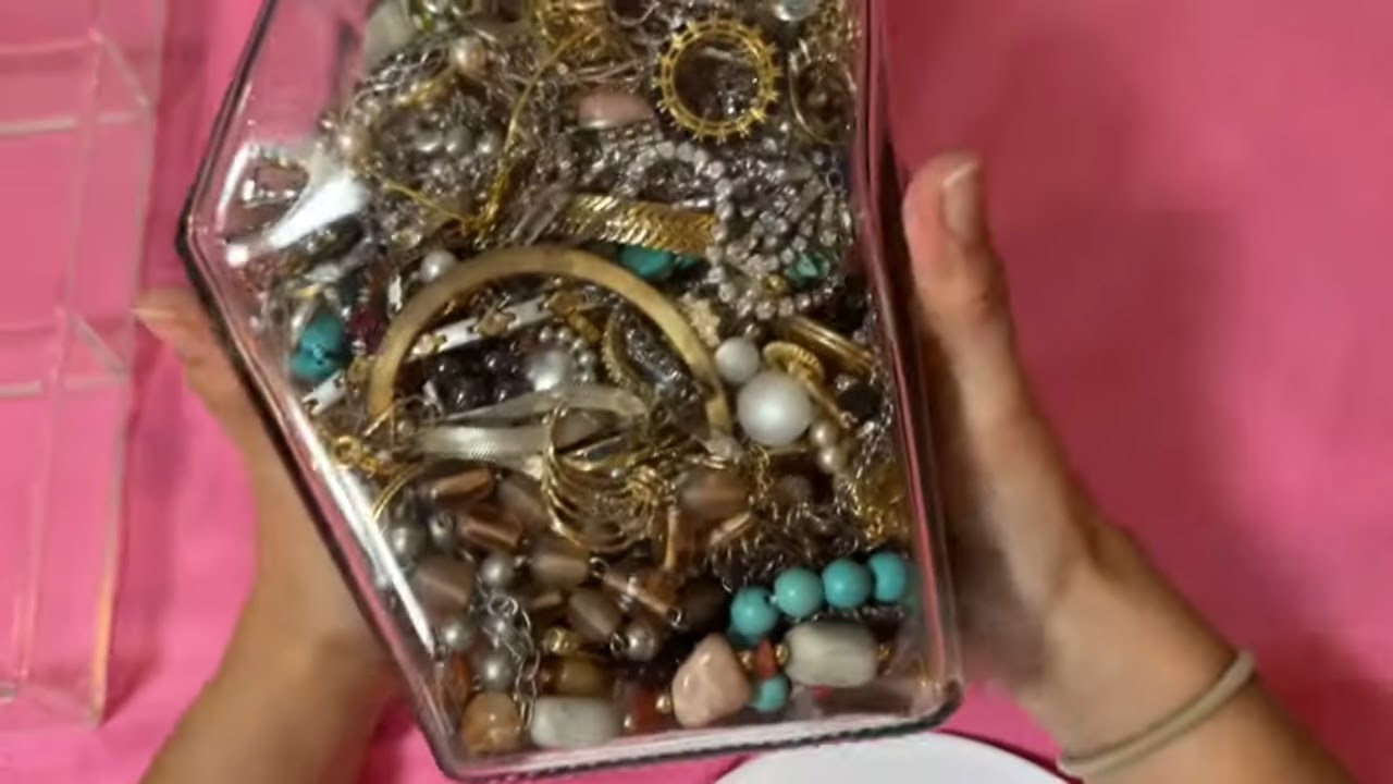HUGE Jewelry Jar Opening part 1 ! Designer , gold, Vintage & More! #jewelry #jewelryjar #mystery