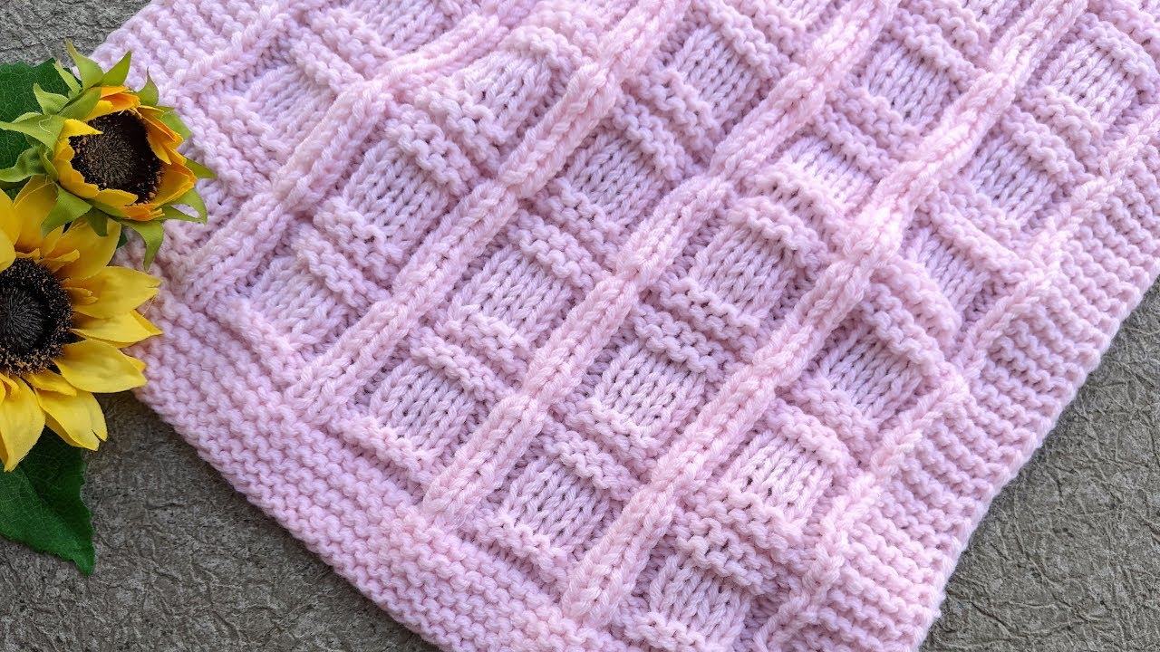 Chessboard Knit Baby Blanket Tutorial