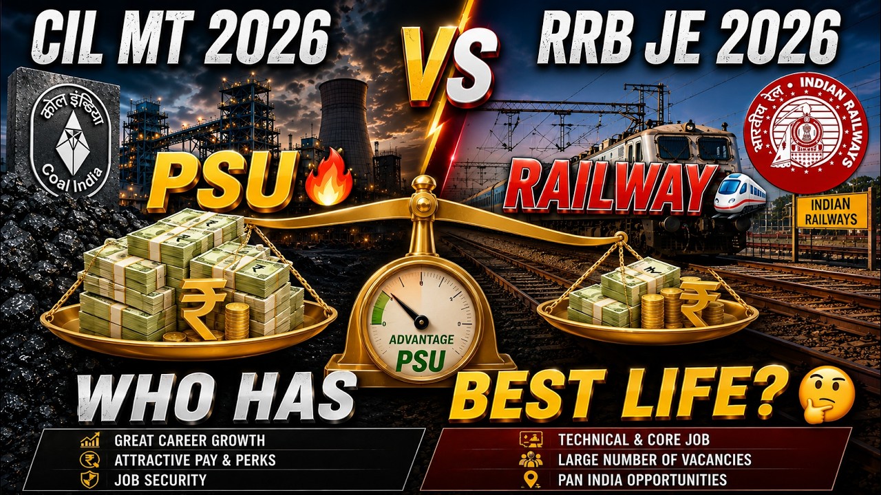CIL MT 2026 vs RRB JE 2026 | Which Job is Best? Salary + Lifestyle + Promotion