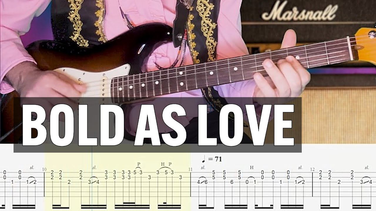 Bold As Love Jimi Hendrix Guitar Tab Cover Lesson Tutorial