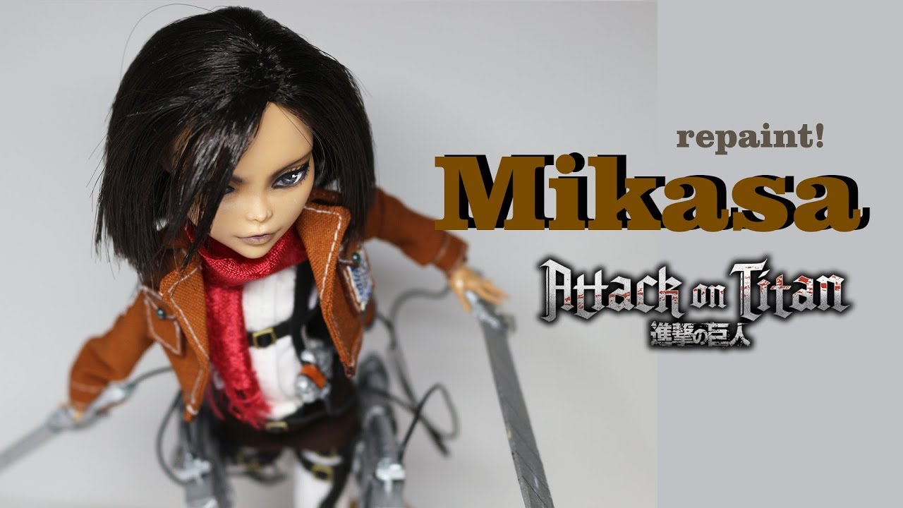 Repaint! Mikasa Ackerman Attack On Titan OOAK custom doll / PL