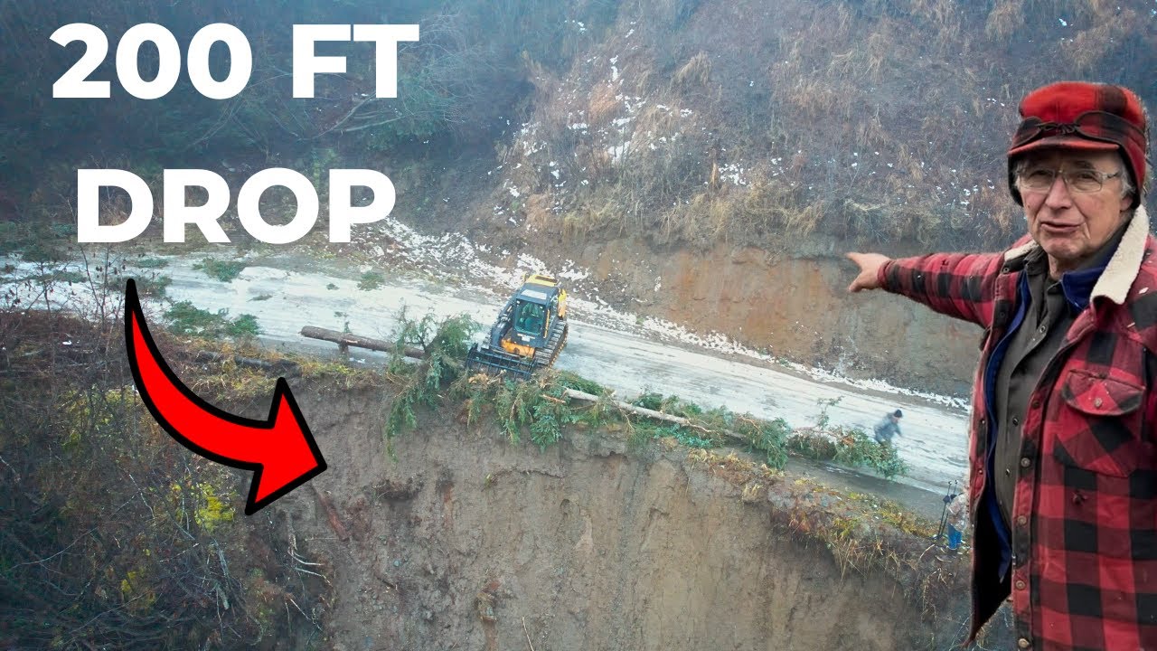 Опасный обвал на дороге || Чуть не упал!!