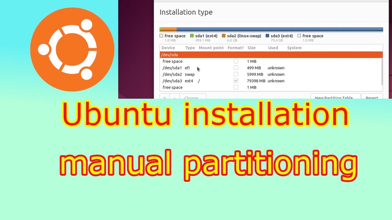 Ручное разбиение диска во время установки | Ubuntu Linux