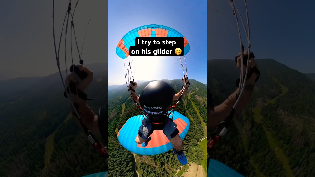 Can I step on a flying paraglider?