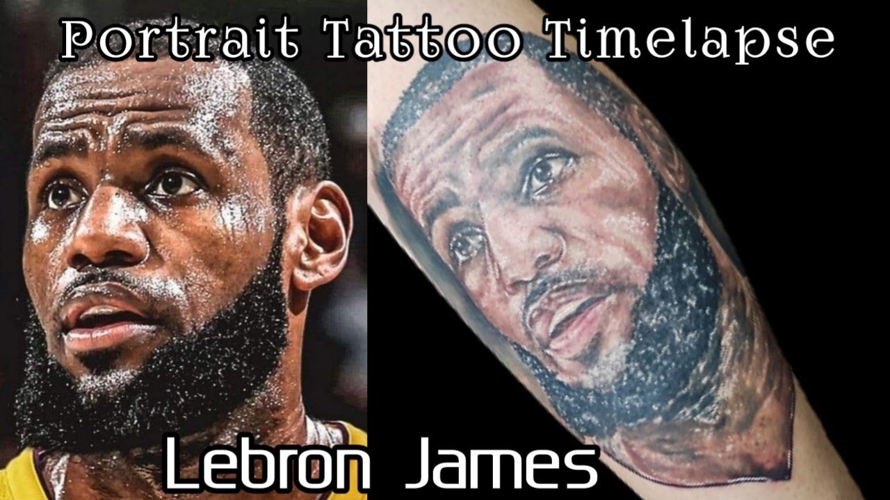 Lebron James Realistic Portrait Tattoo / Learn how to tattoo 2020