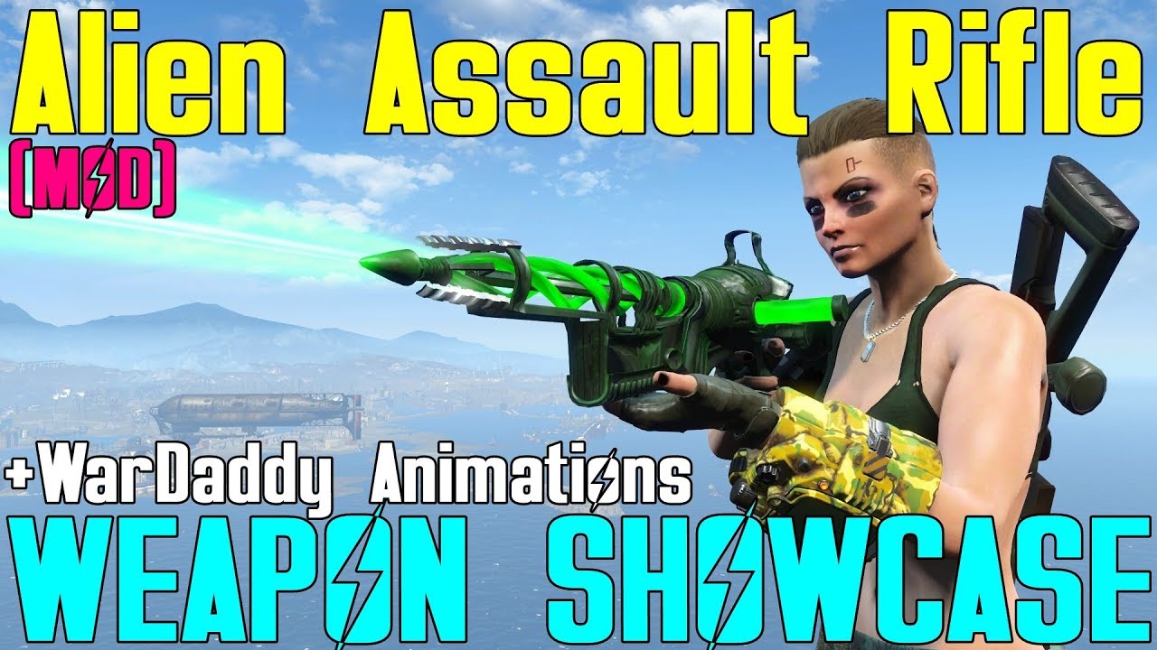 Fallout 4: Weapon Showcases: Alien Assault Rifle (MOD)