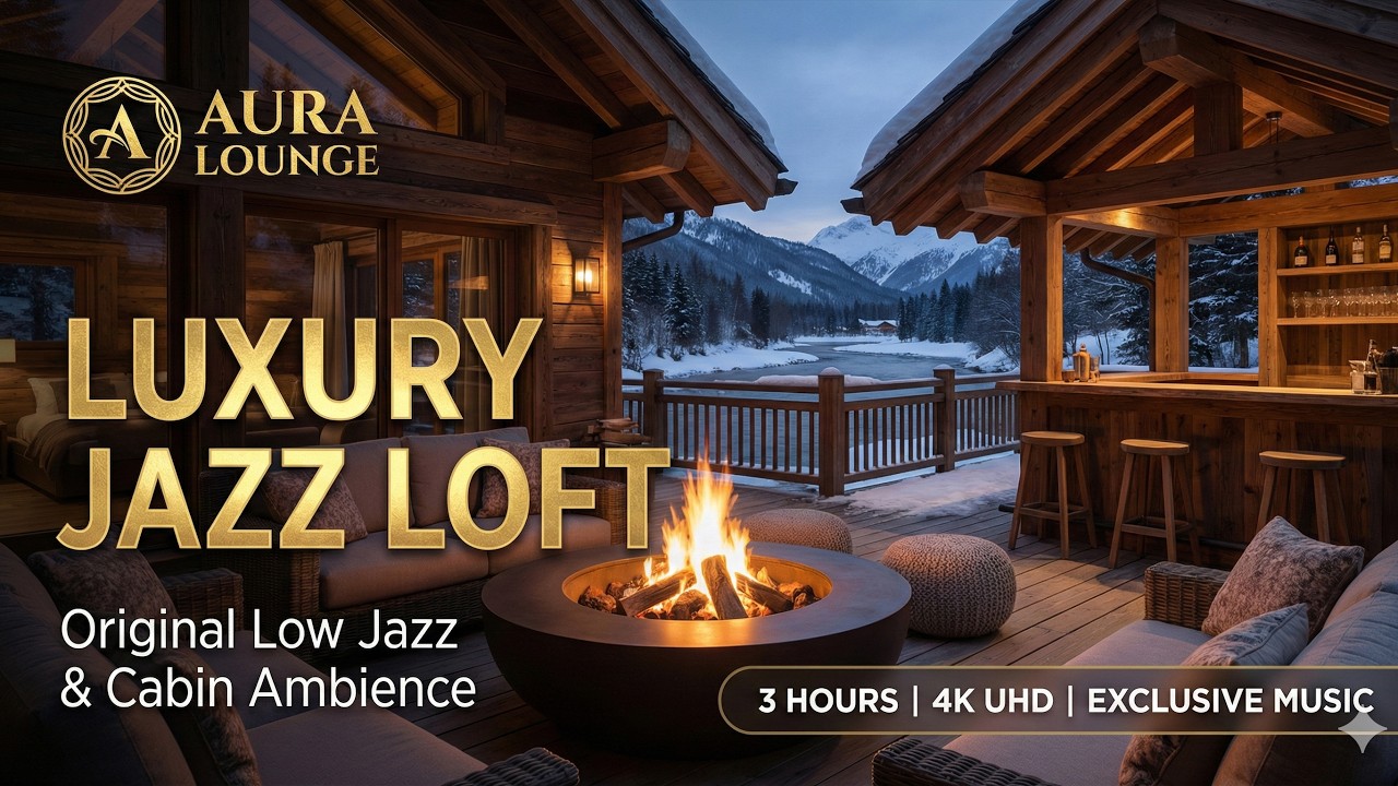 Luxury Jazz Loft & Mountain Stream Ambience ❄️🎷 | 3 Hours of Original Low Jazz for Deep Focus
