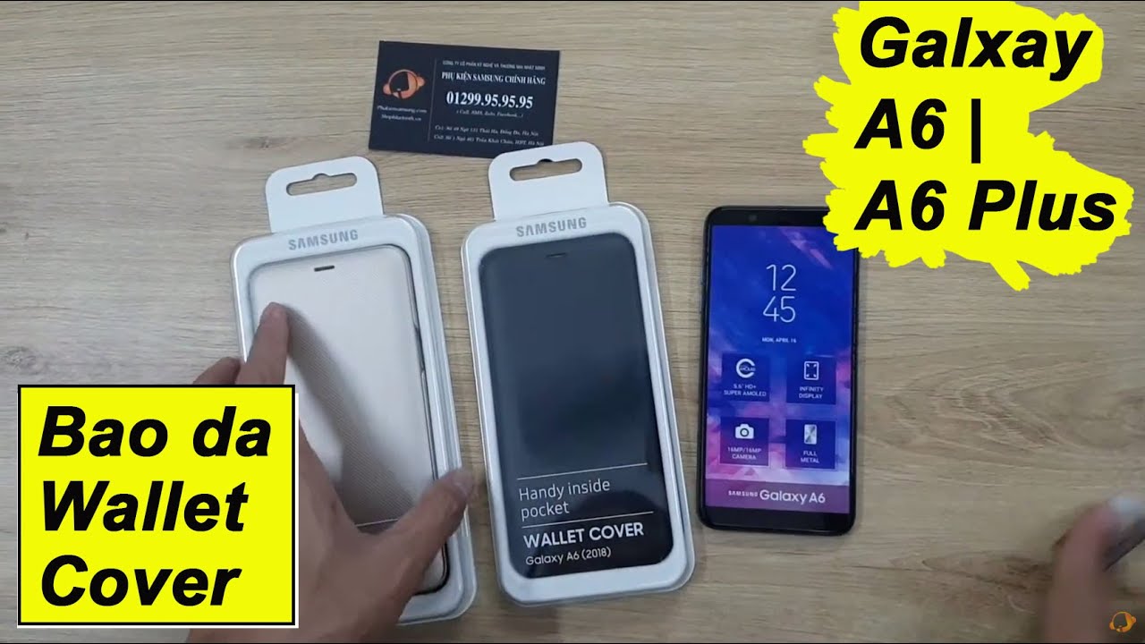 [Trên tay] Bao da Wallet cover Galxay A6 | A6 Plus 2018 chính hãng Samsung