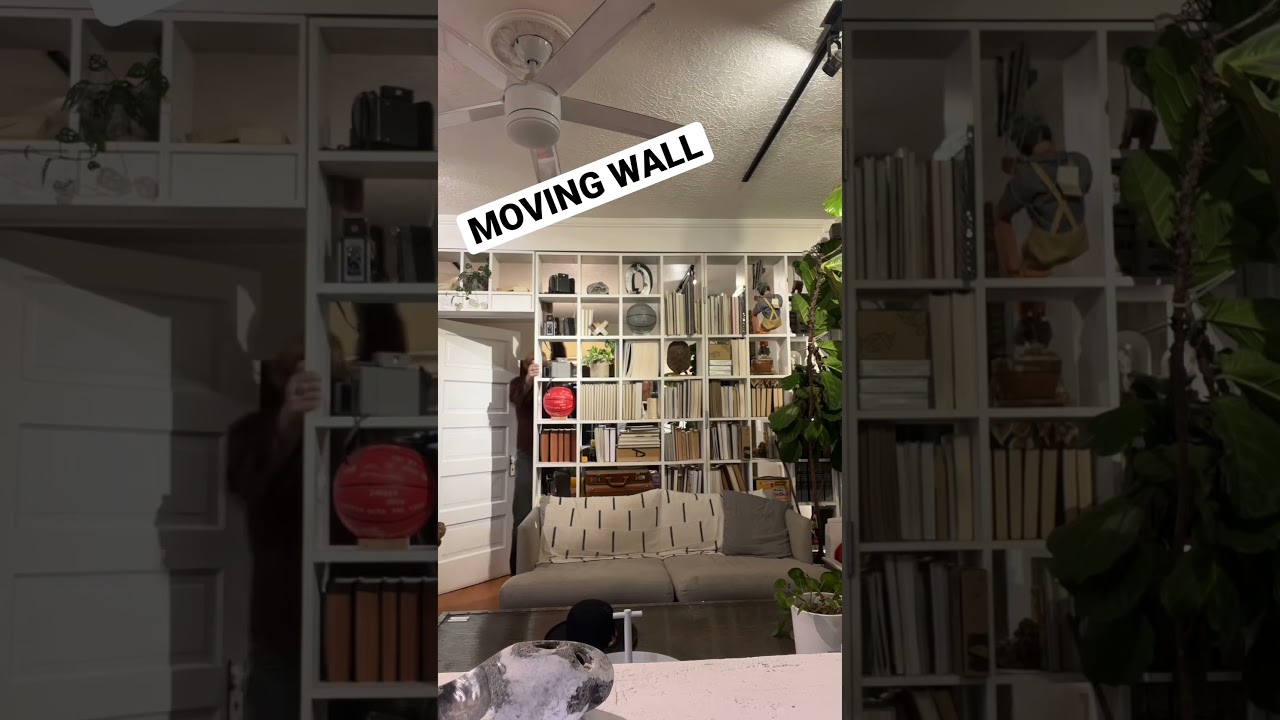 Our moving wall opening up for a party we hosted a few weeks back.