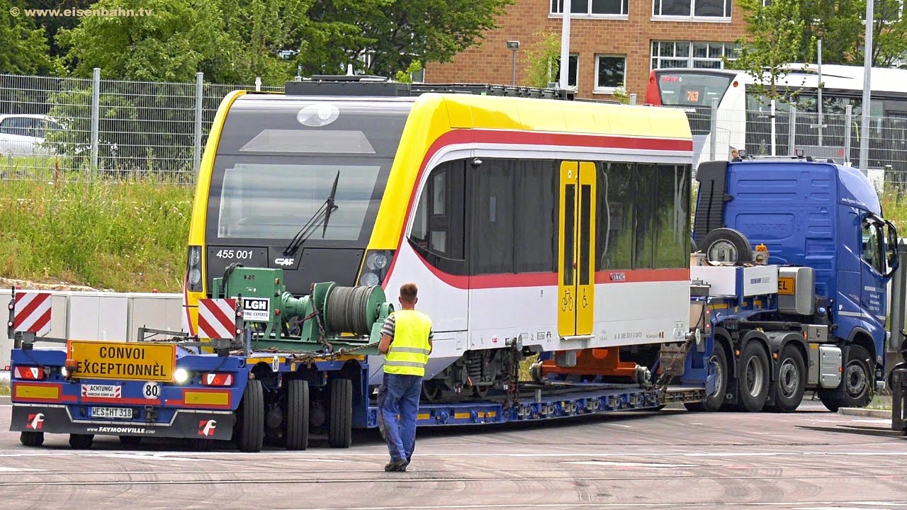 Der neue ist da! CAF Triebwagen Schönbuchbahn Anlieferung