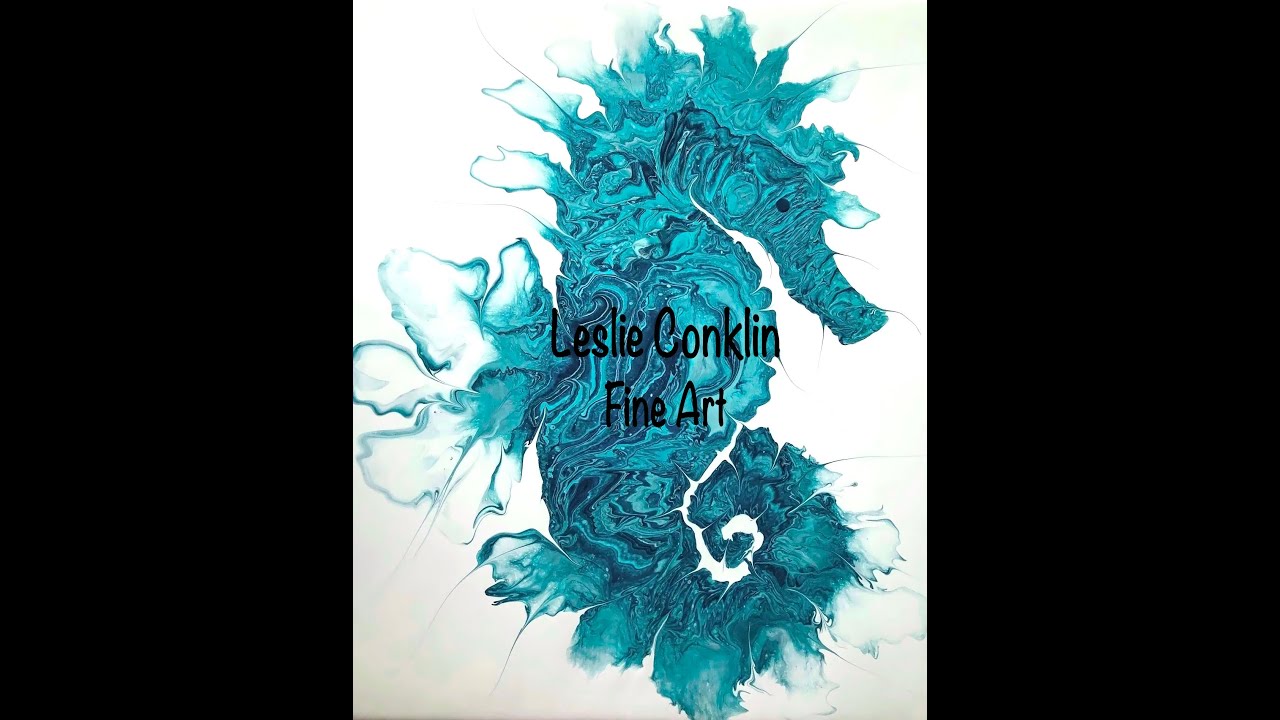 Controlled pour painting-Seahorse